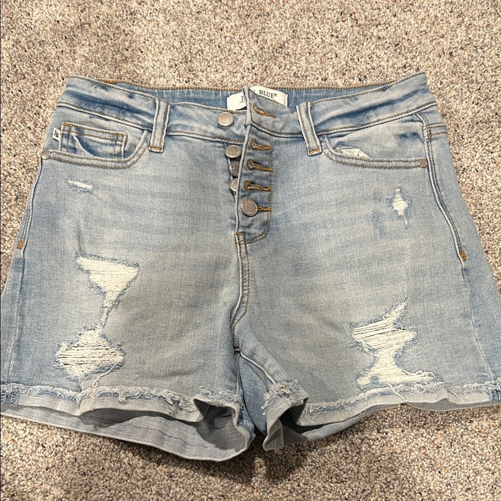 Judy Blue Light Blue Distressed Jean Shorts
